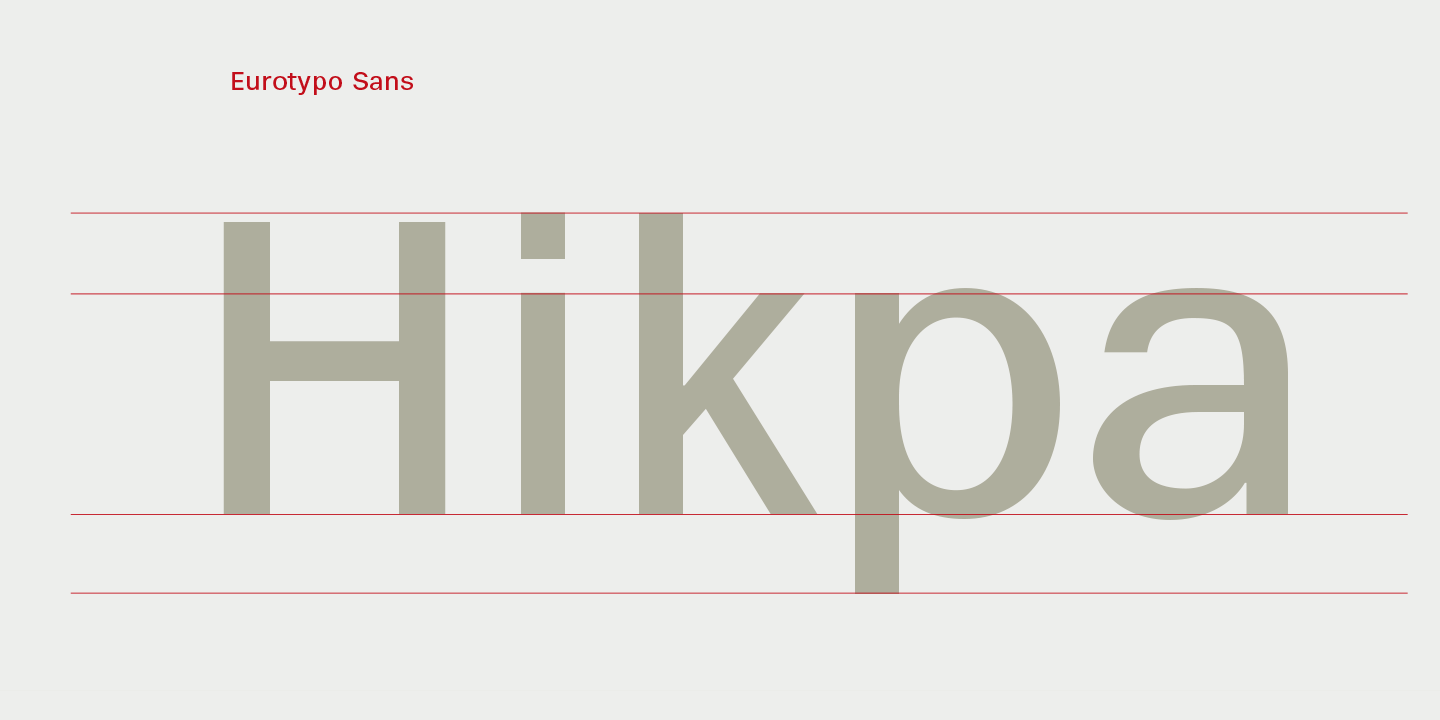 Eurotypo Sans SemiBold Italic Font preview